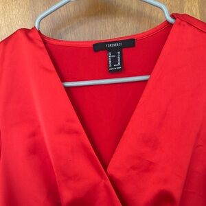 Forever 21 Scarlet V-Neck Top